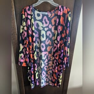Animal print multicolor lightweight cardigan size XL